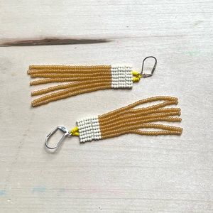 HANDMADE GLASS EARRINGS | Mini Beacon Handwoven Small Batch Earrings in Field